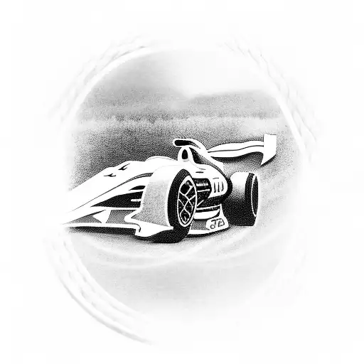 F1 Race Car Speeding Through A Winding Track