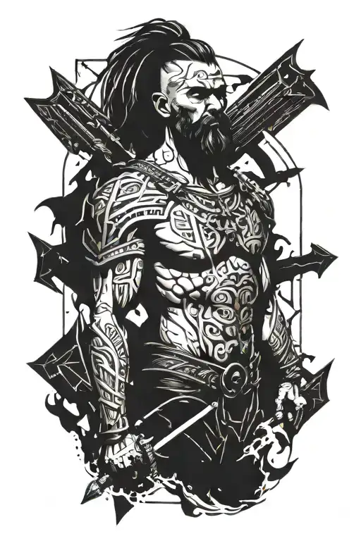 Sillhoute Of Borimir Standing With Arrows Sticking Out Of Him