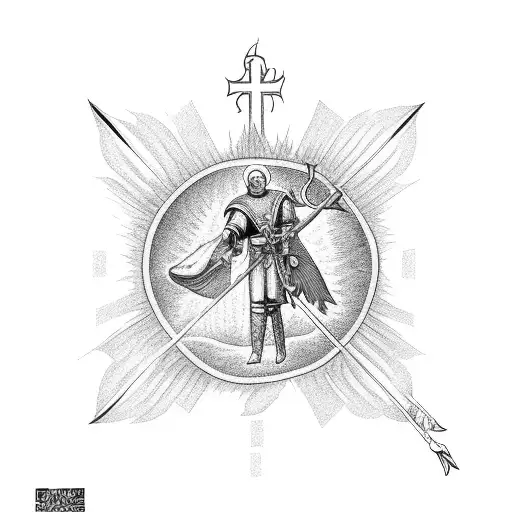 Saint Florian Spear Withand Fire