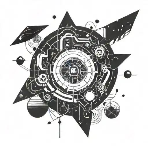 Galaxy Filled With Circuitry And Technology Elements