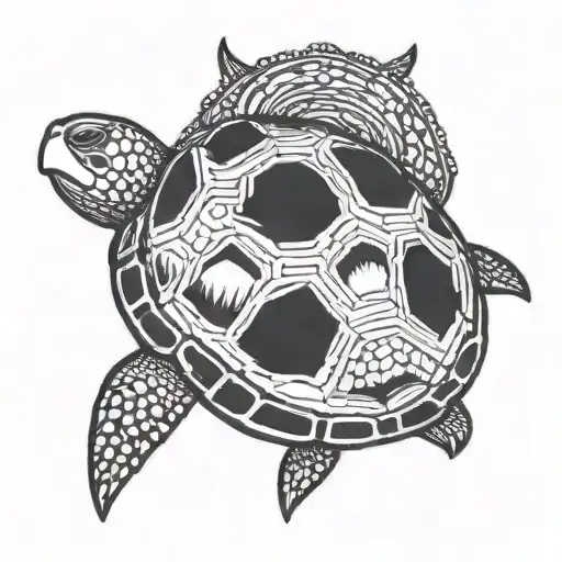 Turtle With A Sea Shell As Its Shell Instead Of A Normal Shell