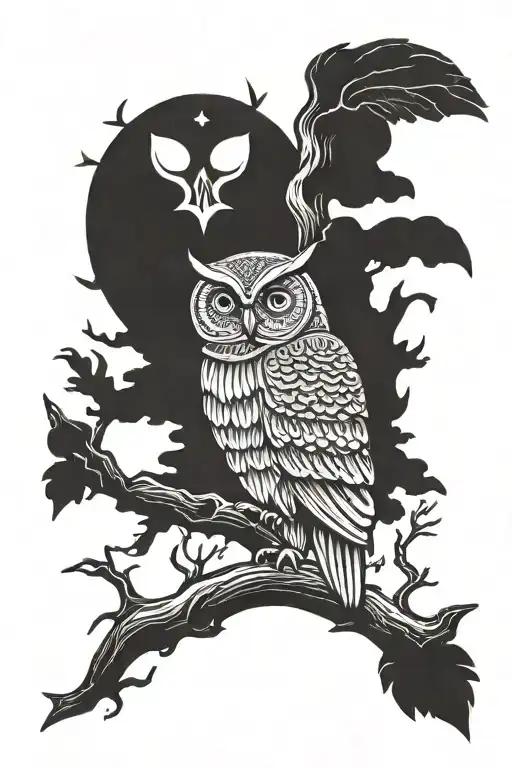 Nordic Owl Totem Pole Inspired Design