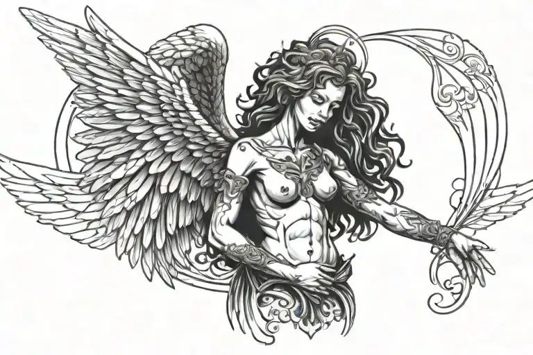 Angel With Wings Spread