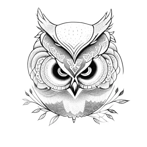 Owl With Wild Flowers