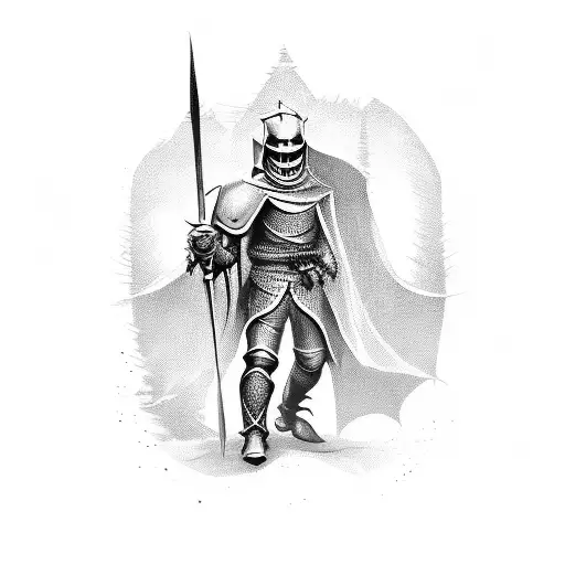 Scary Knight Emerging From The Shadows