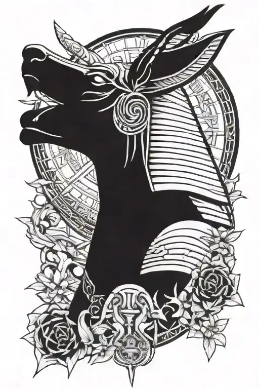 Egyptian Theme Anubis Combined With Death