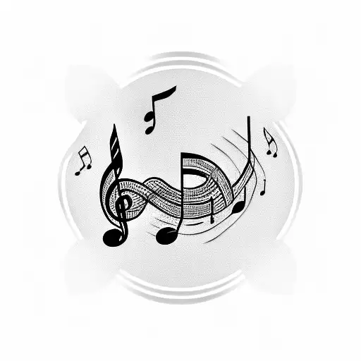 Music Notes Intertwined With A Film Strip