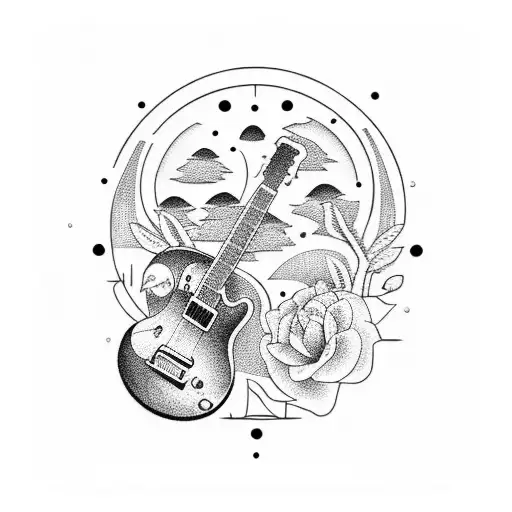 Guitar With Nature Background