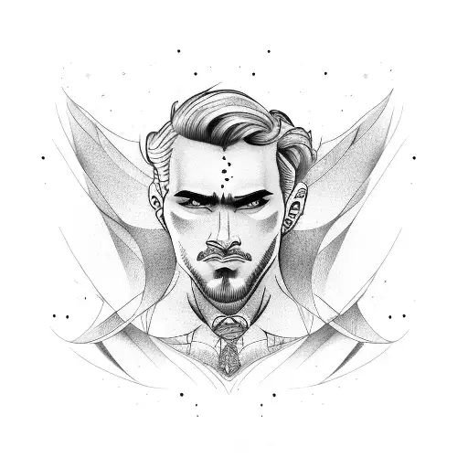 Man With Dark Blond Curls And A Mustage