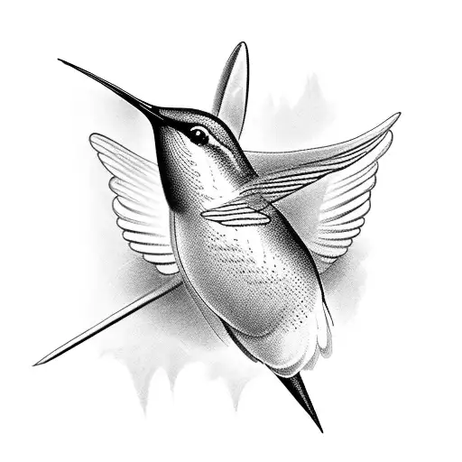 Humming Bird With 1928-2014 In Roman Numerals With Jesus Looking Over It