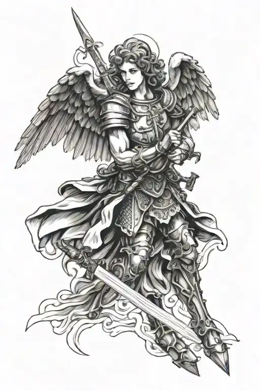 Archangel Michael Holding A Sword