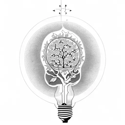 Lightbulb With A Orange Tree And Flower Inside