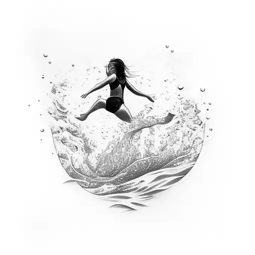 Woman Diving In A Water