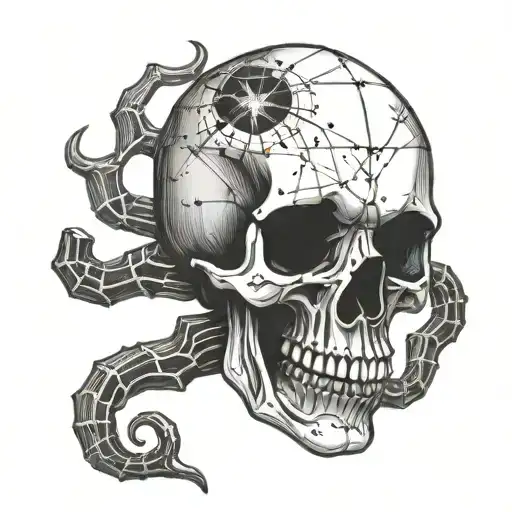 Skull And Scorpio Constellation Made
