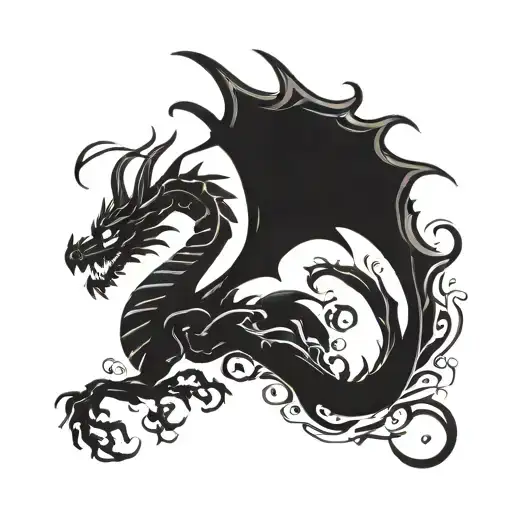Norse Dragon Silhouette