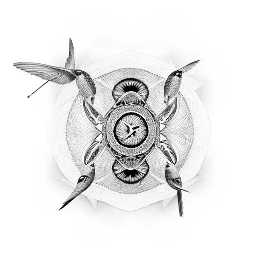 Hummingbird Fused With Yin Yang