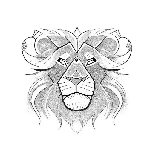 Lion King Characters In A Blackwork Style