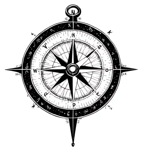 Compass With The Coordinates