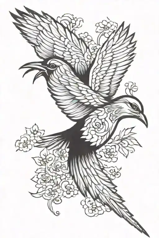 The Jian Bird Flying Away