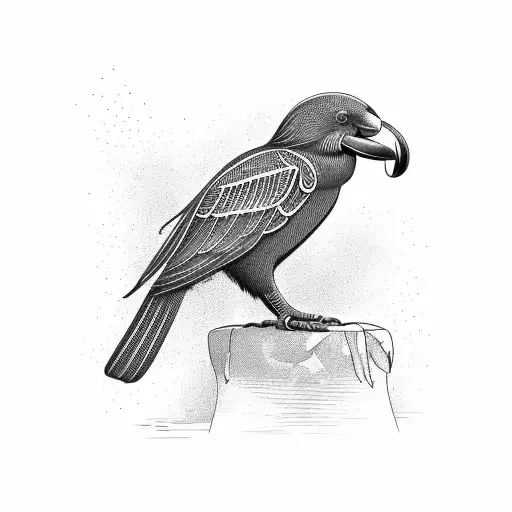 A Smooth-billed Ani In An Ancient Egyptian Position