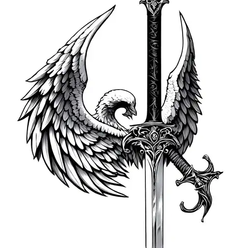 Wings And Sword Intertwined