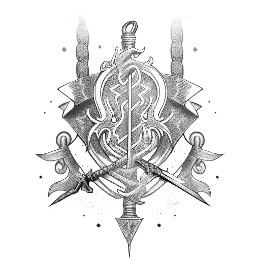 Chain Wrapped Around Arm With Sword