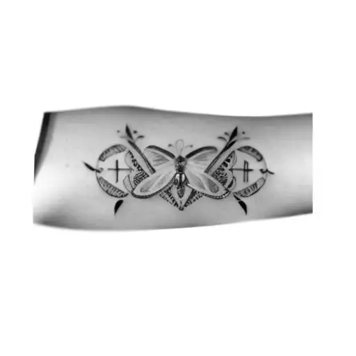 A Butterfly And An Infinity Symbol With Names Julie Casper Emil