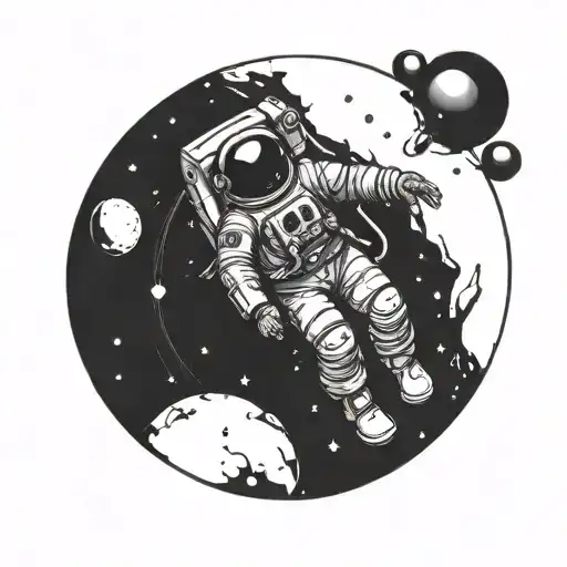 Eldrich Astronaut Floating In Space