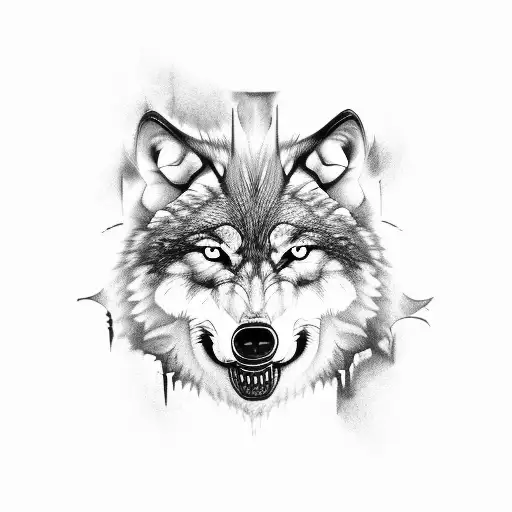 Wolf With Severed Hand In Mouth