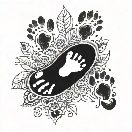 Baby Foot Print And Family