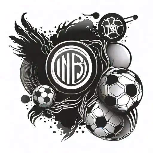 Inter Logo Integrated With Football Elements