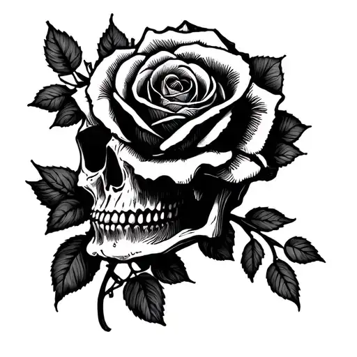 Skull With Rose