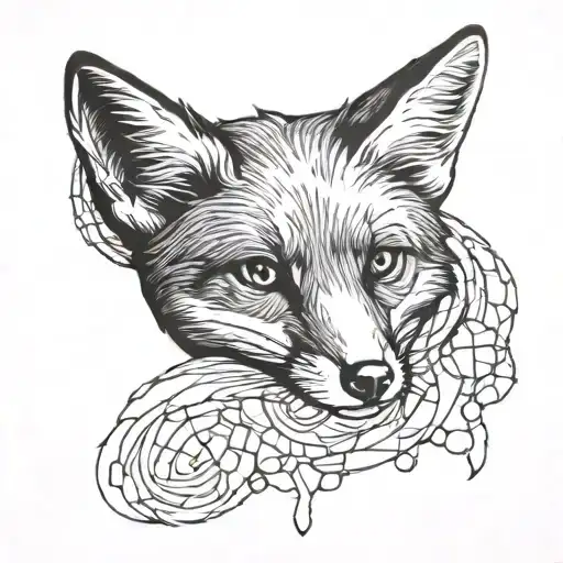 Fox Coming Out Of A Hole