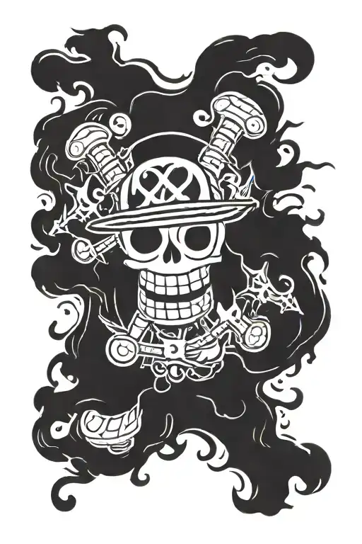 One Piece And Berserk Symbol Incorporating Elements