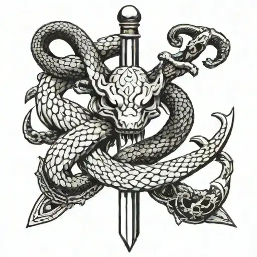 The Snake Wraps Around The Sword