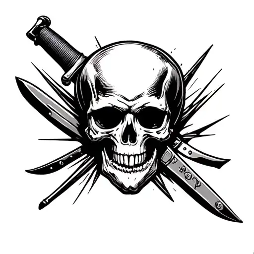 Skull And Knife Military