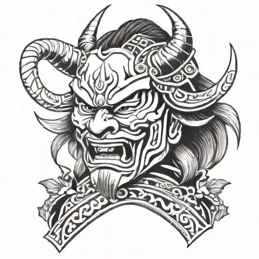 Jaoanese Devil Samurai Face