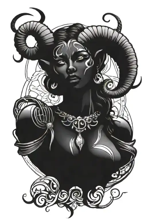Aries Black Demon Woman