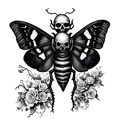 Moth With Skulls On Wings