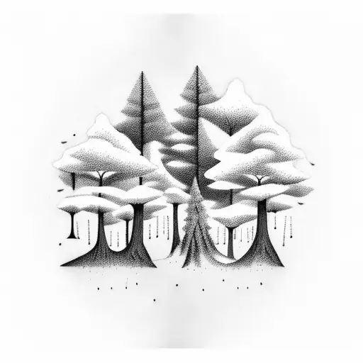 A Forest With Musical Instruments As Trees