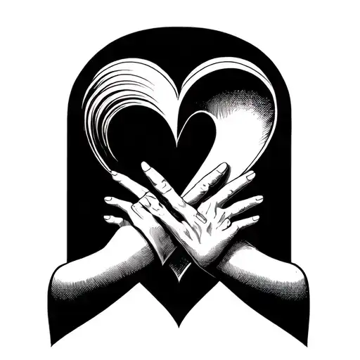 A Tattoo Of Intertwined Arms Forming A Heart Shape Symbolizing Love And Hugs