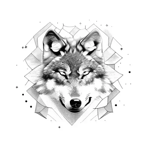 Wolf Sleeping In A Bed