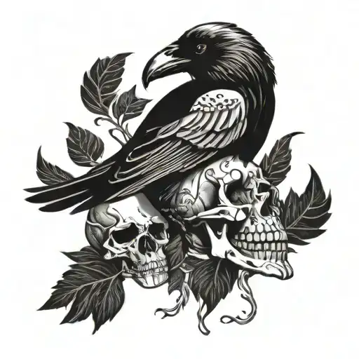 Raven On A Skull