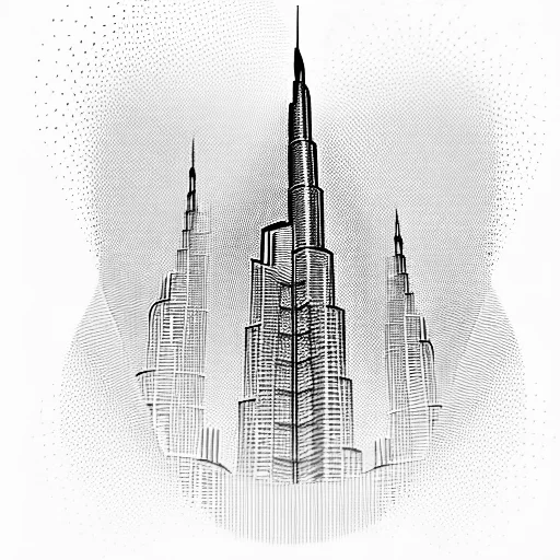 Burj Khalifa In Geometric And Abstract