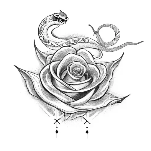 Dagger With A Flower And A Snake