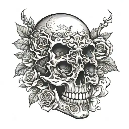 Skull With Vanitas Word