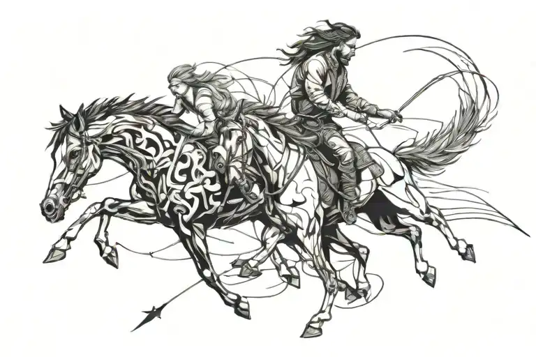 Horse And Wolf Running Parallel Universe Hypothesis