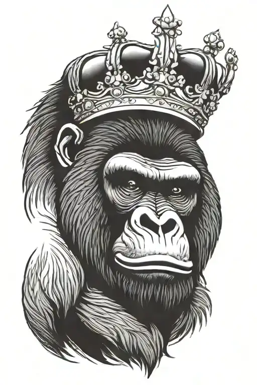 Gorilla With Crown Black African