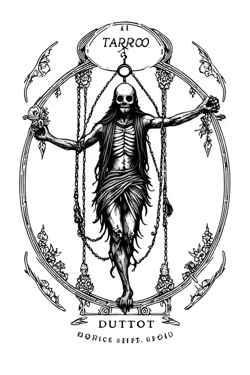 Puppet Hanged Man Tarot Card