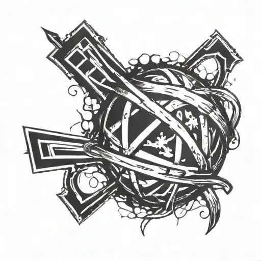 A Basketball Merging With A Cross Symbolizing Faith And Passion For The Sport